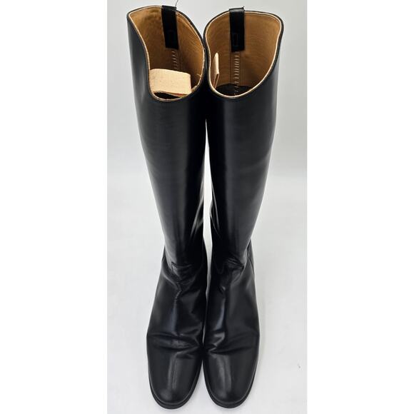 Marlborough Equestrian Tall Riding Boots Black Leather England Men's UK 8 US 8.5 - Picture 4 of 11